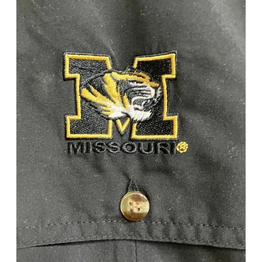 Missouri Tigers Drake Waterfowl Wingshooter Shirt Men M Black Vented Fishing B24